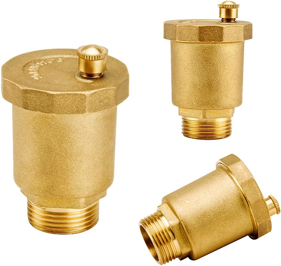 Brass Automatic Float Valve Kit 1/2"G Air Bleeder Release Vent Valve & 1/2"G Female × 1/2"NPT Male Pipe Fitting Connector Adapter