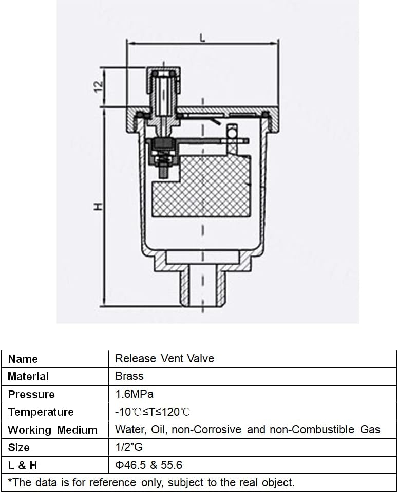 Brass Automatic Float Valve Kit 1/2"G Air Bleeder Release Vent Valve & 1/2"G Female × 1/2"NPT Male Pipe Fitting Connector Adapter