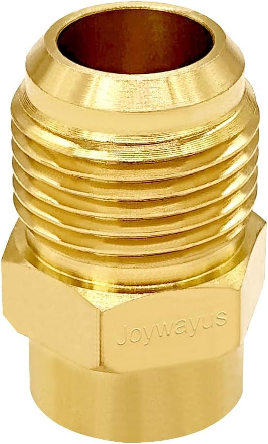 Brass Flare Tube Fitting Coupling Gas Adapter 3/8" Flare Female x 5/8" Flare Male Pipe Connector