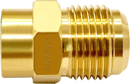 Brass Flare Tube Fitting Coupling Gas Adapter 3/8" Flare Female x 5/8" Flare Male Pipe Connector