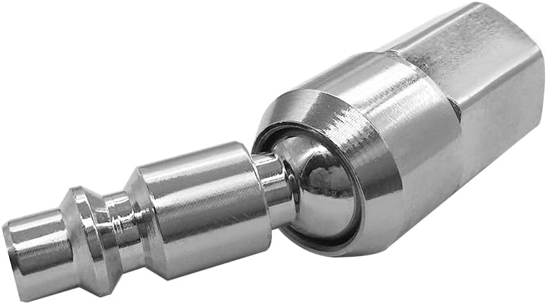 2PCS 1/4" NPT Male + 2PCS 1/4" NPT Female Thread Air Plug Industrial Swivel Coupler Steel Chrome Plating Construction