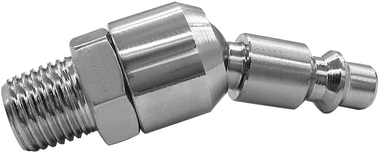 2PCS 1/4" NPT Male + 2PCS 1/4" NPT Female Thread Air Plug Industrial Swivel Coupler Steel Chrome Plating Construction