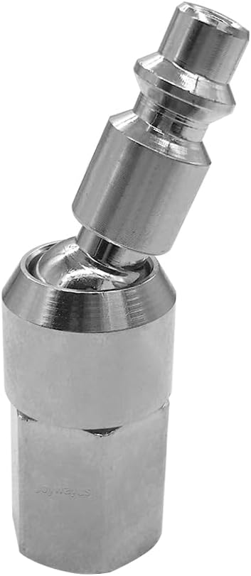 2PCS 1/4" NPT Male + 2PCS 1/4" NPT Female Thread Air Plug Industrial Swivel Coupler Steel Chrome Plating Construction