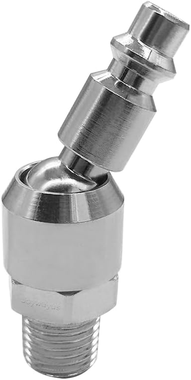 2PCS 1/4" NPT Male + 2PCS 1/4" NPT Female Thread Air Plug Industrial Swivel Coupler Steel Chrome Plating Construction