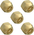 5PCS Brass 1/2" Flare Nut SAE 45 Degree Flare Tube Fitting for Air Conditioning Copper Pipe Extension Butt Copper Tube