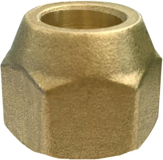 5PCS Brass 1/2" Flare Nut SAE 45 Degree Flare Tube Fitting for Air Conditioning Copper Pipe Extension Butt Copper Tube