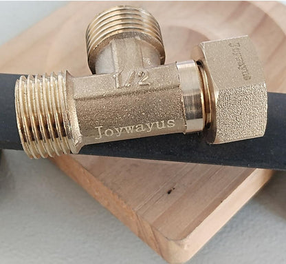 Brass G1/2" 3 Way Diverter, Tee Shape Hose Pipr Fitting Adapter Connector, for Angle Valve Hose, Bath Shower Arm, Toilet Bidet Sprayer, Bathtub Faucet