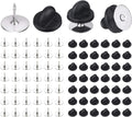 50 Pairs Pin Backings Tie Tacks Blank Pins with Rubber Backings Pinbacks for Crafts (Silver Black, 50 Sets)