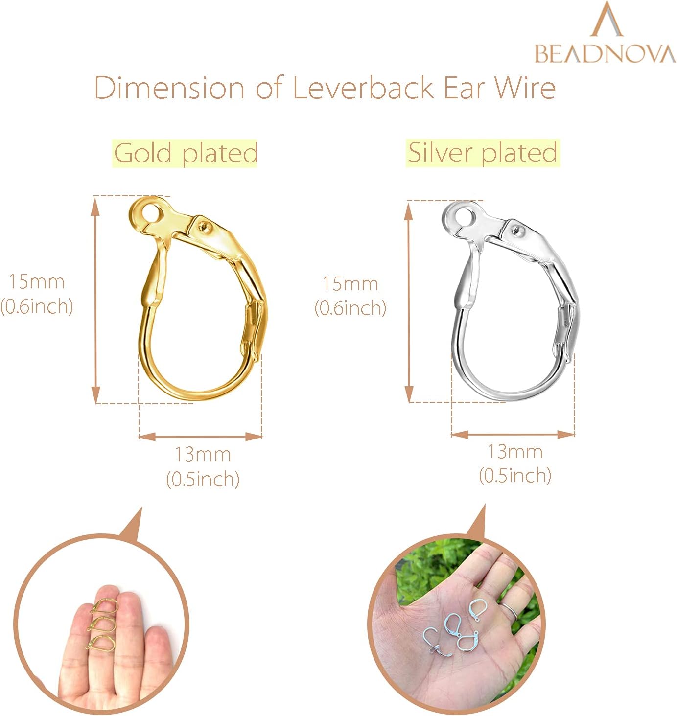 Leverback Earring Hooks 80pcs French Ear Wire Lever Back Earwire for Jewelry Making Crafting (Gold and Silver)