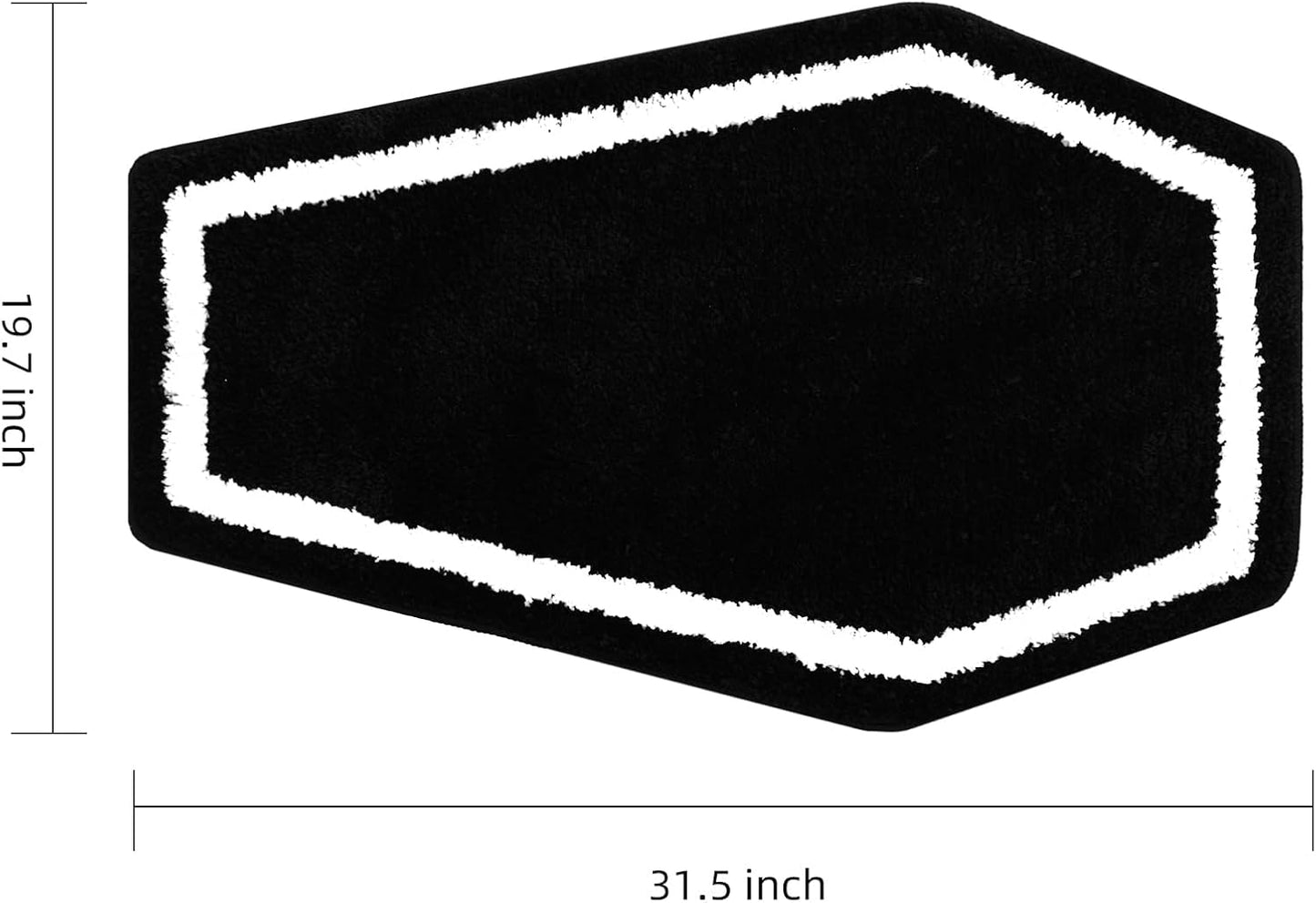 Halloween Decor Black Coffin Bath Mat for Bathroom, Cute Gothic Halloween Decoration Black Bathroom Rug Non Slip Cartoon Bath Rug Bathroom Mat Plush Shower Rugs Washable Black White.