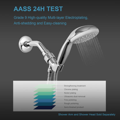 Shower Head Holder for Handheld Shower Head, Adjustable Shower Arm Mount for Connecting Shower Arm and Shower Hose, 1/2 Inch IPS Female Inlet and Male Outlet, Chrome Finish