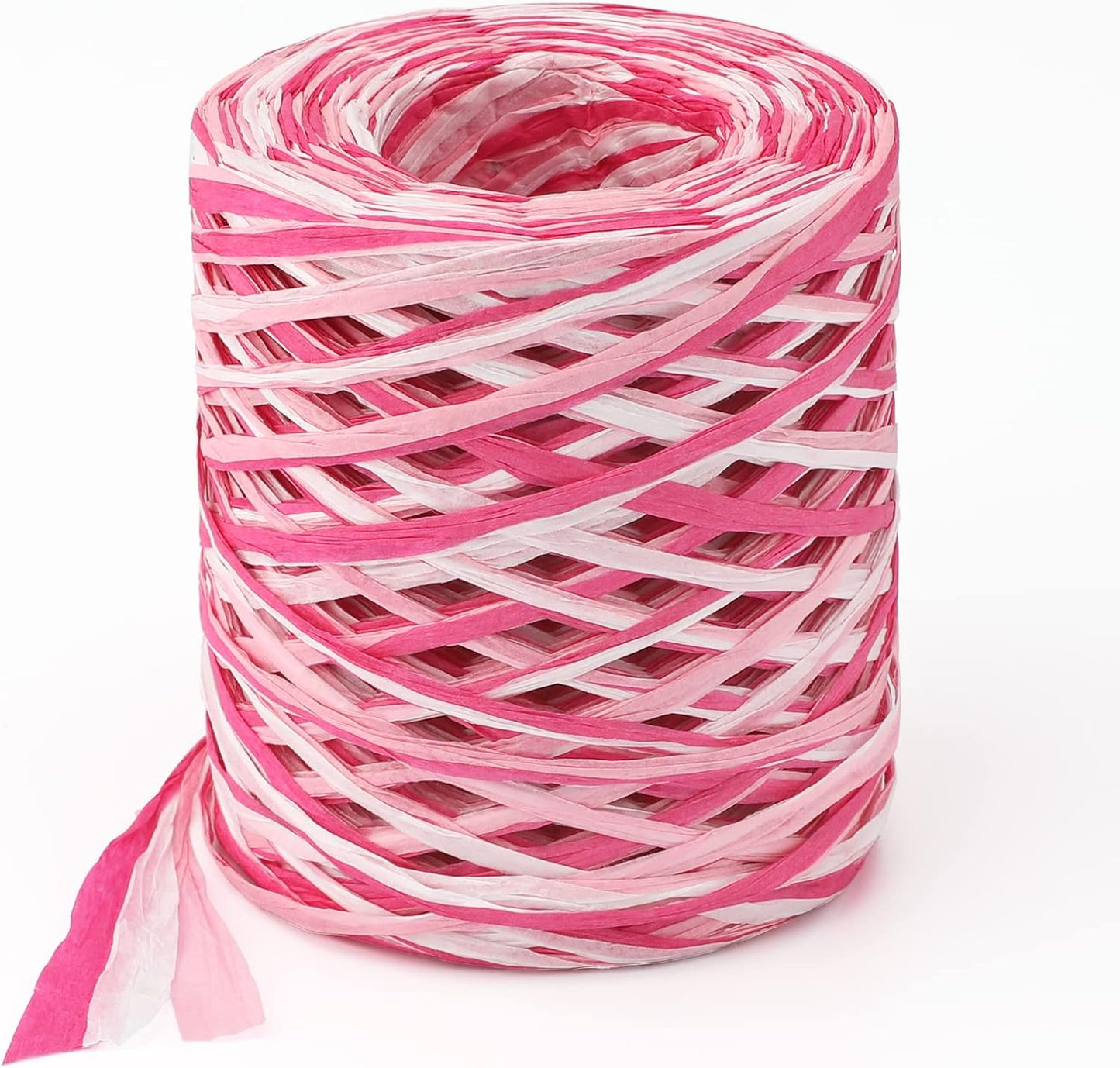 Valentine's Day Raffia Ribbon, 524 Feet Pink Paper Gift Ribbon for Gift Wrapping, Decorating, Crafts, DIY Projects, Festivals, Parties