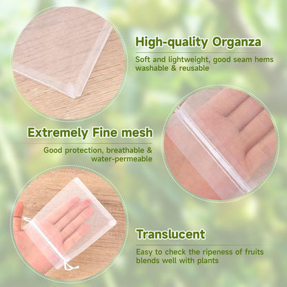 Fruit Protection Bags - 100PCS Nets, 4x6 Inch, White, Mesh Bags for Fruit & Vegetables