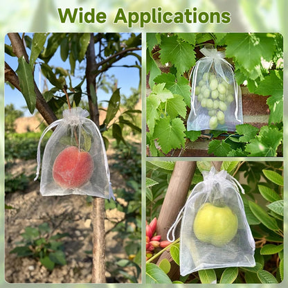Fruit Protection Bags - 100PCS Nets, 4x6 Inch, White, Mesh Bags for Fruit & Vegetables