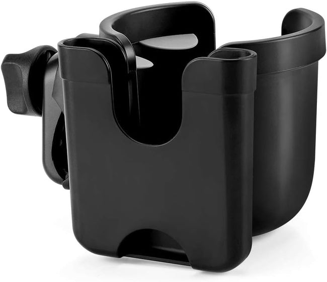 Stroller Cup Holder with Phone Holder, Bike Cup Holder, Universal Cup Holder for Uppababy Nuna Doona Strollers, 2-in-1 Cup Phone Holder for Stroller, Bike, Wheelchair, Walker, Scooter Hover Image