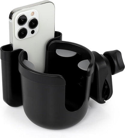2-in-1 Walker Cup Holder with Phone Holder, Wheelchair Cup Holder, Rollator Cup Holder, Cup Phone Holder for Walker, Wheelchair, Rollator, Mobility Scooter.