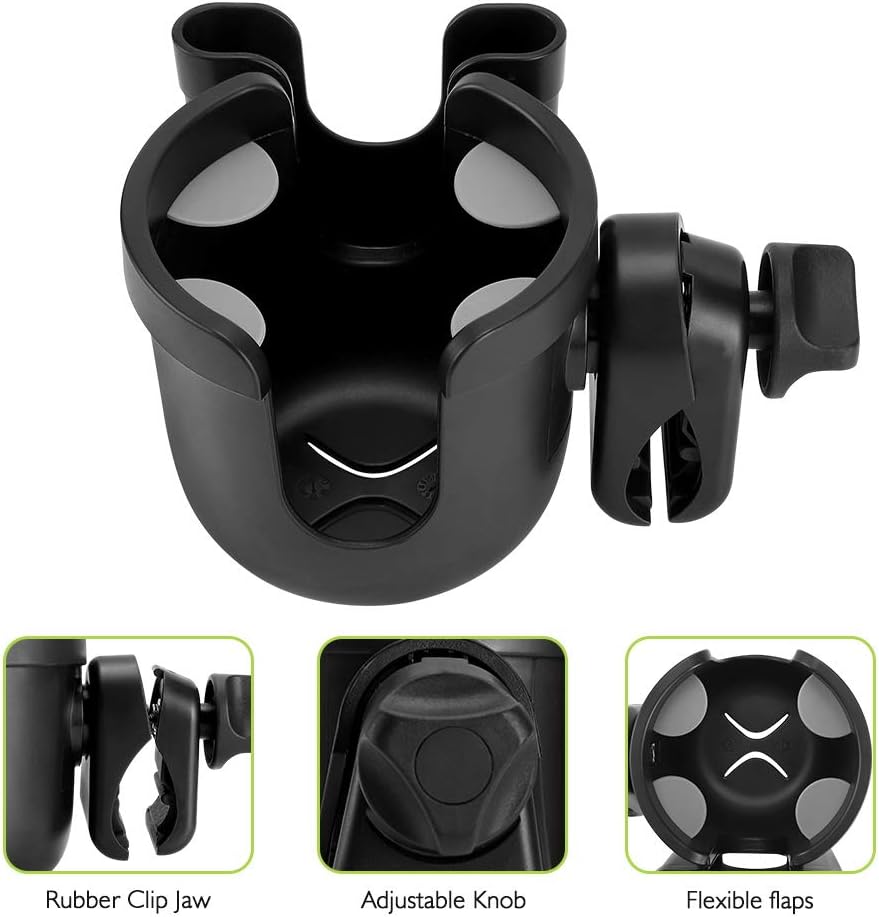 2-in-1 Walker Cup Holder with Phone Holder, Wheelchair Cup Holder, Rollator Cup Holder, Cup Phone Holder for Walker, Wheelchair, Rollator, Mobility Scooter.