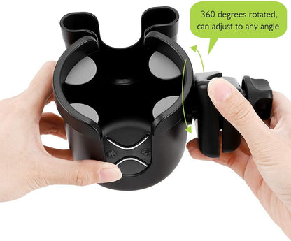 2-in-1 Walker Cup Holder with Phone Holder, Wheelchair Cup Holder, Rollator Cup Holder, Cup Phone Holder for Walker, Wheelchair, Rollator, Mobility Scooter.