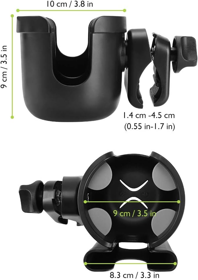 2-in-1 Walker Cup Holder with Phone Holder, Wheelchair Cup Holder, Rollator Cup Holder, Cup Phone Holder for Walker, Wheelchair, Rollator, Mobility Scooter.