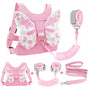 3 in 1 Toddler Harness Leashes + Anti Lost Wrist Link, Kids Harness Children Leash for Girls, Child Anti Lost Leash Baby Cute Harness Belt Strap Hold Kids Close While Walking