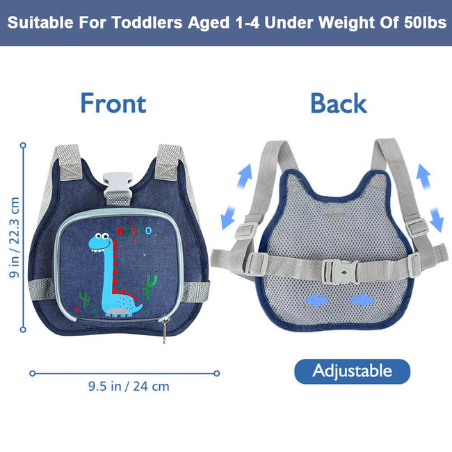 Toddler Harness Leash+ Anti Lost Wrist Link,  Cute Dinosaur Kids Harness with Leash, Foldable Child Leash Baby Walking Wristband Assistant Strap Belt Hold Baby Boys Girls Close While Walking Main Image