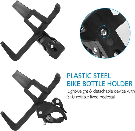 2 Pack Bike Water Bottle Holders No Screws, Universal Bike Cup Holder, 360 Degree Rotatable Bike Water Bottle Cage, Water Bottle Holders for Kids Bike Adult Bike.