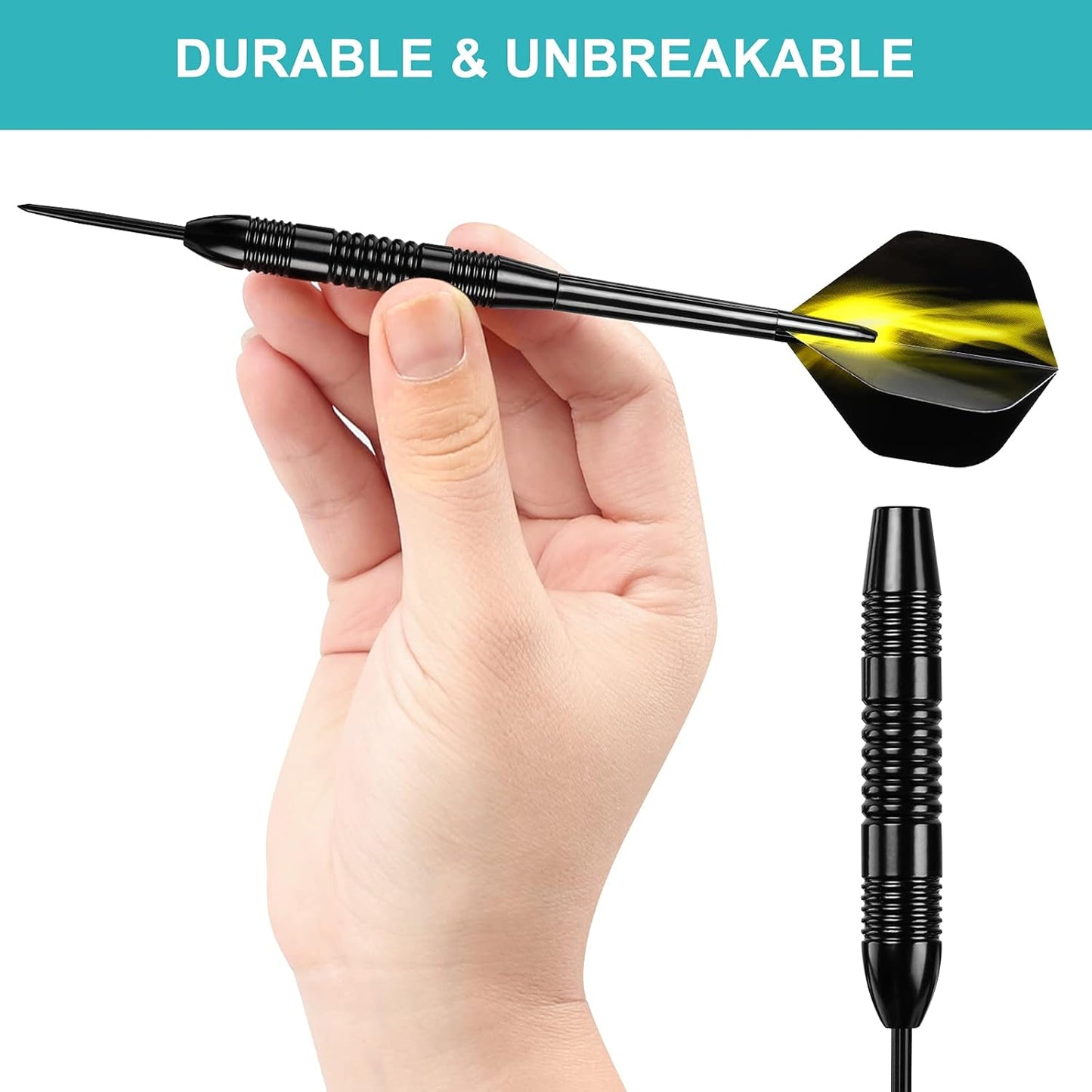 Darts Metal Tip Set, 12 Pack Steel Tip Darts Darts Set 24Grams Professional Metal Darts