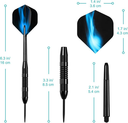 Darts Metal Tip Set, 12 Pack Steel Tip Darts Darts Set 24Grams Professional Metal Darts