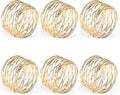 Napkin Rings, Metal Gold Round Napkin Rings Buckles for Table Decorations, Wedding, Dinner, Party, Set of 6