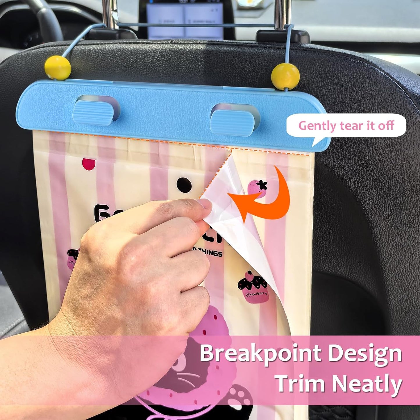 Disposable Car Trash Bag, 20 Pcs Car Garbage Bag Hanging Vehicle Trash Can Auto Rubbish Pouch Dustbin Bags Garbage Container Car Accessories, Leakproof, Smellproof, Portable for Women & Adults