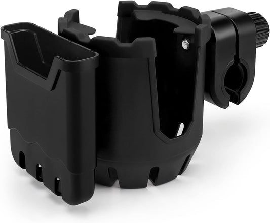 Stroller Cup Holder with Phone Holder, Universal Cup Holder, 2-in-1 Cup Phone Holder for Stroller, Bike, Walker, Wheelchair.