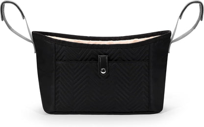 Universal Stroller Organizer, Stroller Bag Stroller Caddy Organizer, Stroller Accessories Fits for Uppababy, Baby Jogger, Nuna, Doona, Britax Strollers, Black