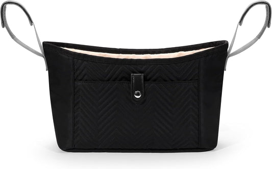 Universal Stroller Organizer, Stroller Bag Stroller Caddy Organizer, Stroller Accessories Fits for Uppababy, Baby Jogger, Nuna, Doona, Britax Strollers, Black