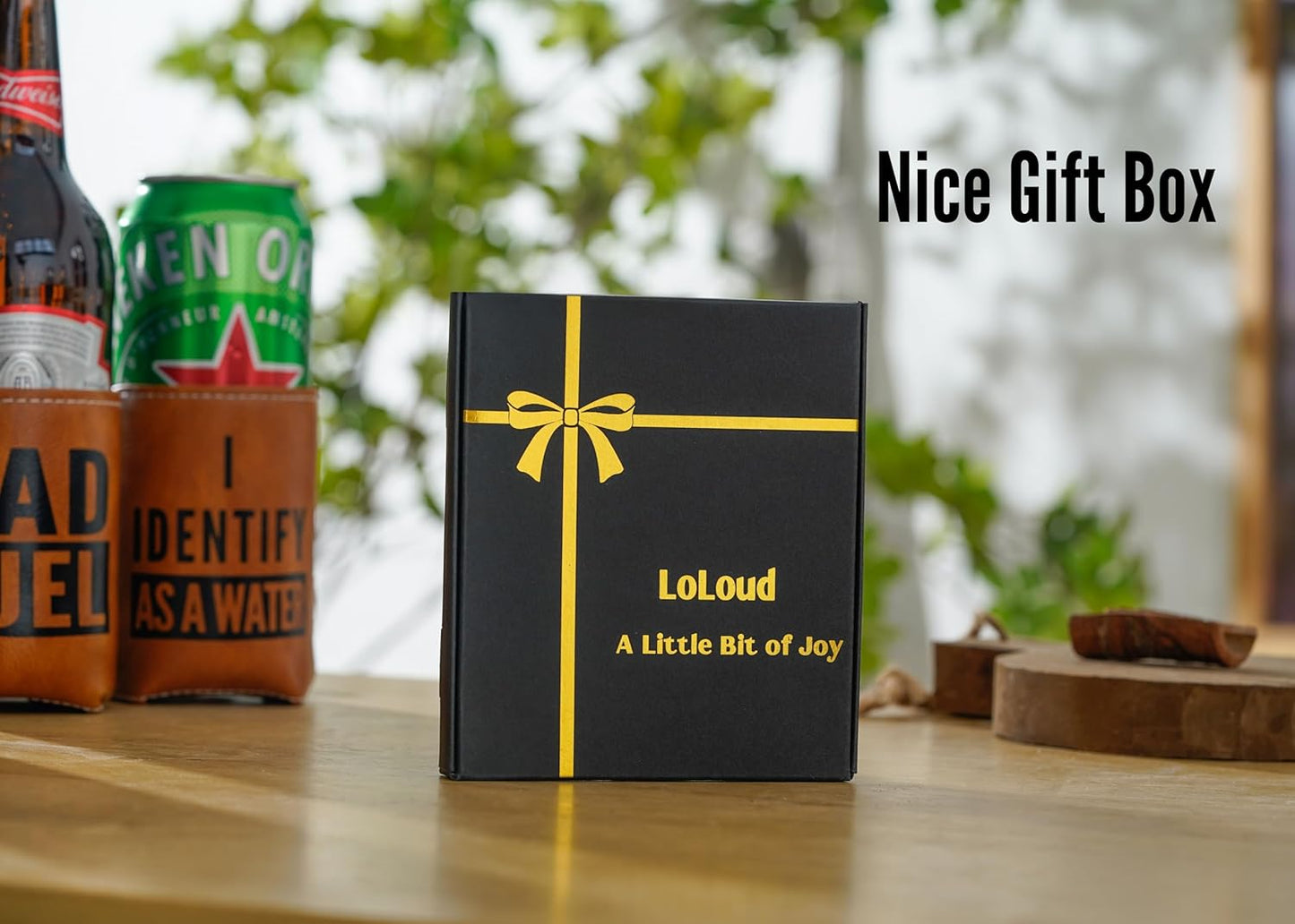 Funny Birthday Gifts for Men - Gag & Retirement Gift Ideas for Dad Husband Boyfriend : I Identify As A Water Faux Leather Can Cooler Sleeve