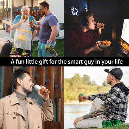 Funny Birthday Gifts for Men - Gag & Retirement Gift Ideas for Dad Husband Boyfriend : I Identify As A Water Faux Leather Can Cooler Sleeve