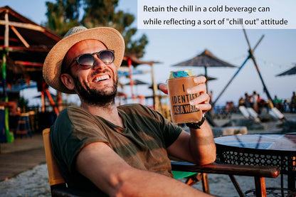 Funny Birthday Gifts for Men - Gag & Retirement Gift Ideas for Dad Husband Boyfriend : I Identify As A Water Faux Leather Can Cooler Sleeve