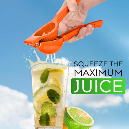 Orange Squeezer - Single Bowl Metal Citrus Juicer Extracts Oranges In Seconds - Easy To Squeeze Manual Press Juicer