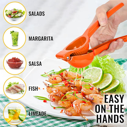 Orange Squeezer - Single Bowl Metal Citrus Juicer Extracts Oranges In Seconds - Easy To Squeeze Manual Press Juicer