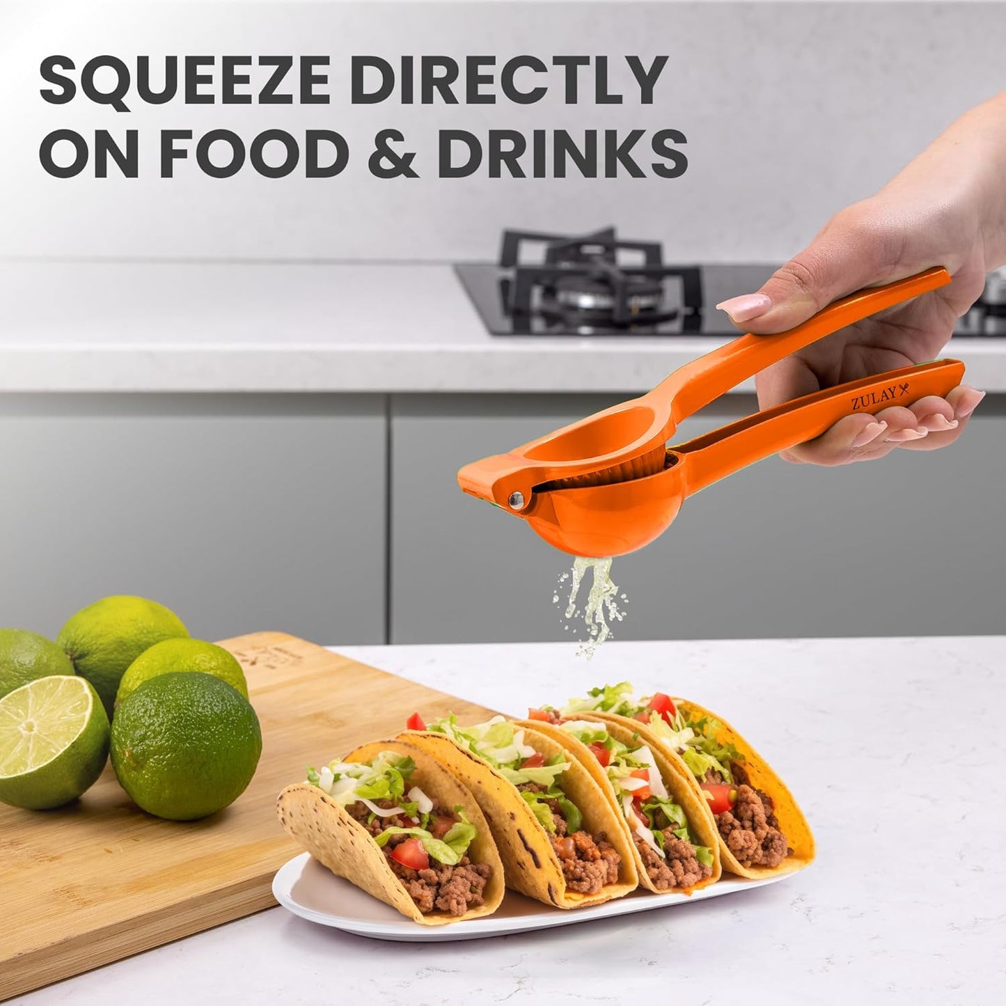 Orange Squeezer - Single Bowl Metal Citrus Juicer Extracts Oranges In Seconds - Easy To Squeeze Manual Press Juicer