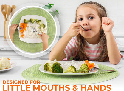 4-Piece Toddler Utensils - Child and Toddler Silverware Set for Self Feeding - Smooth Edged Kids Silverware Stainless Steel, Mirror Polished, Dishwasher Safe (4 Spoons)