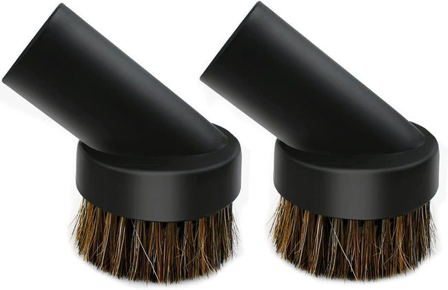 2 Pcs Black Round Dust Brush 25mm Horse Hair for 1.2-1.22in Hose Vacuum Cleaners Accessories Hover Image