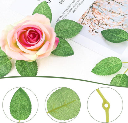 50pcs Artificial Green Leaves, Rose Leaves Artificial, Bulk Fake Leaves Greenery Leaves for DIY Wedding Birthday Party Bridal Shower Bouquets Centerpieces Home Decorations