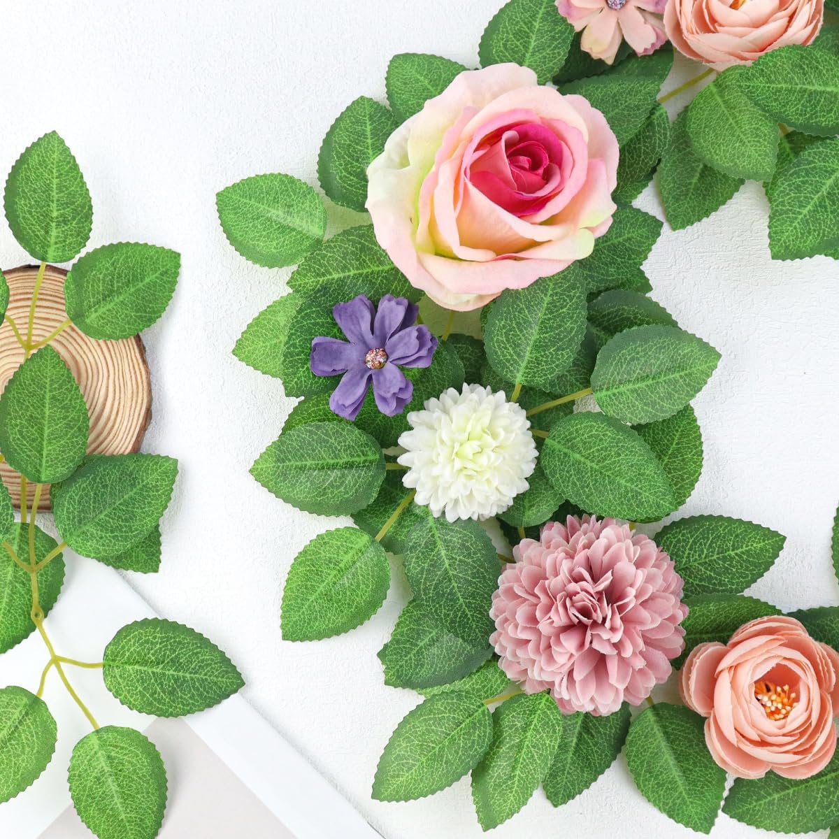 50pcs Artificial Green Leaves, Rose Leaves Artificial, Bulk Fake Leaves Greenery Leaves for DIY Wedding Birthday Party Bridal Shower Bouquets Centerpieces Home Decorations