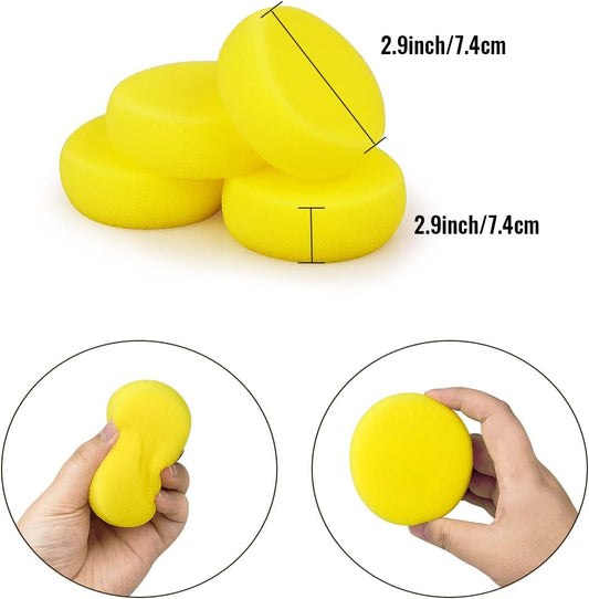 12 Pcs Yellow Round Painting Sponges Applicator Watercolor Synthetic Sponges Artist Sponges for Painting, Ceramics, Pottery, Watercolor, Household Use & More (3 Inch)
