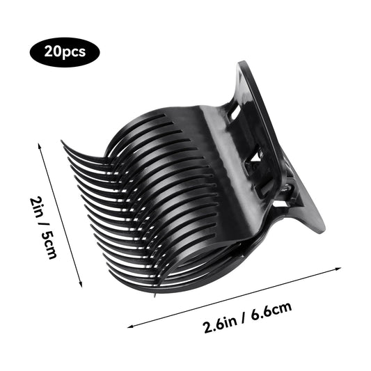 20 Pcs Hot Roller Clips for Hair, Curler Claw Clip for Women Hair Section Styling (Black, 2inch).