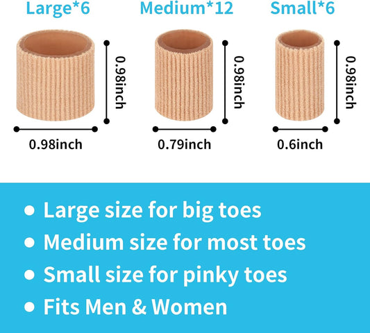 24PCS Gel Toe Protectors Covers, 0.98 Inches Toe Sleeve Tubes Pads Guards for Blisters, Corn Cushions for Women