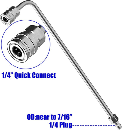 Pressure Washer Wand Extension, 90 Degree Curved Angled, Undercarriage and Gutter Cleaner Attachment, 1/4 Inch Quick Connect, 14 Inch