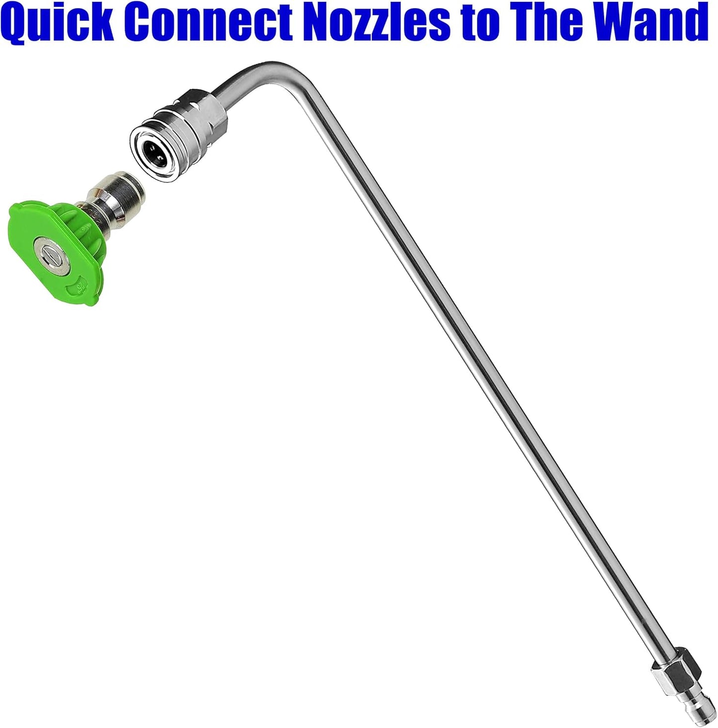 Pressure Washer Wand Extension, 90 Degree Curved Angled, Undercarriage and Gutter Cleaner Attachment, 1/4 Inch Quick Connect, 14 Inch