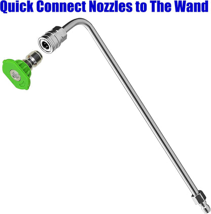 Pressure Washer Wand Extension, 90 Degree Curved Angled, Undercarriage and Gutter Cleaner Attachment, 1/4 Inch Quick Connect, 14 Inch
