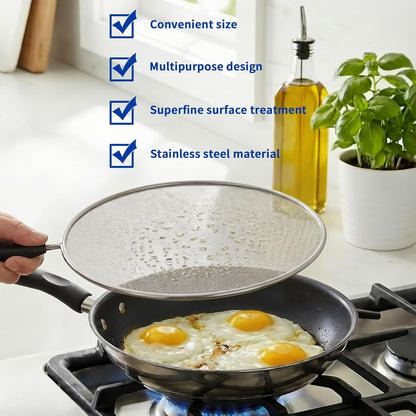 2-Pack Splatter Screen for Frying Pan - 8'' 10'' Stainless Steel Grease Splatter Guard - Cover Oil Splash when Sizzling Bacon - Fine Mesh Cover, Splatter Screen for Frying Pan, Cooking Pots